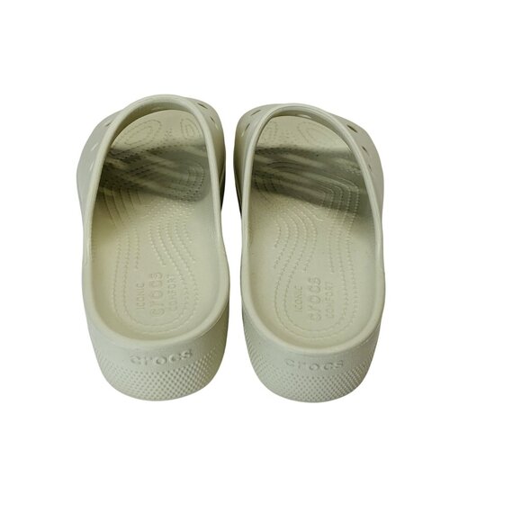 Crocs Women’s Beige Slide Sandals Lightweight Casual Comfort Shoes Size 8 - Picture 4 of 10